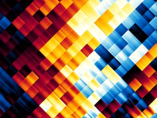 Fototapeta premium Abstract futuristic geometric image. Horizontal geometric background in pixel art style.