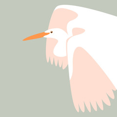 Heron in flight vector illustration style Flat
