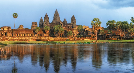 Angkor Wat Temple at sunset, Siem reap, Cambodia. Travel and vacation concept