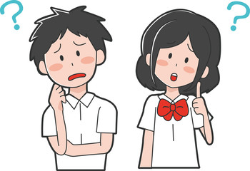 疑問を持つ学生のイラスト