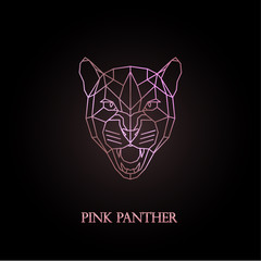 Pink panther logo design. Polygonal style.  © greens87