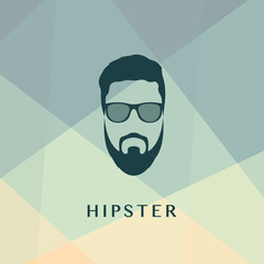 Fashion green silhouette hipster style. 