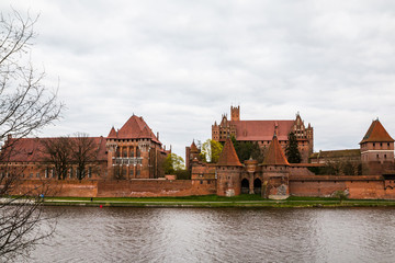 Big beautiful castle made of red brick