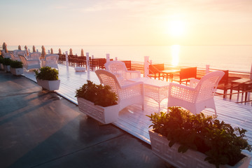 Summer restaurant on beach