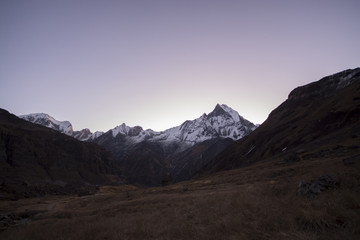 Mountain range in the morning, Himalayas in Nepal