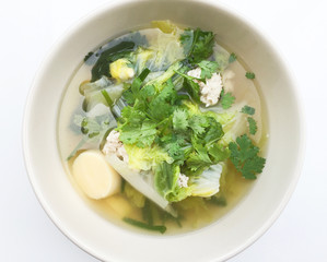 Thai cabbage and pork soup, traditional food