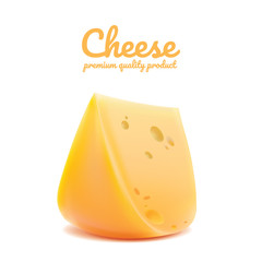 Cheese realistic, Cheeses isolated on white background