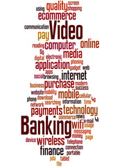 Obraz premium Video banking, word cloud concept 4