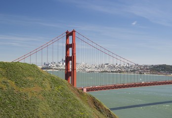 Fototapeta na wymiar Golden gate bridge, view from Marine Headlands, San Francisco, California, USA