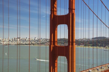 Golden gate bridge and San Francisco, view from Marine Headlands, San Francisco, California, USA