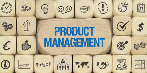 Product Management / Würfel mit Symbole