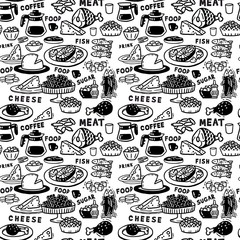 Large seamless pattern food and drink
