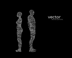 Vector illustration of couple near to each other.