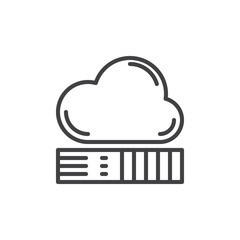 Cloud storage line icon, outline vector sign, linear style pictogram isolated on white. Network drive symbol, logo illustration. Editable stroke. Pixel perfect