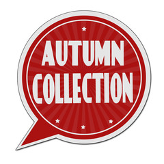 Autumn collection red speech bubble label or sign