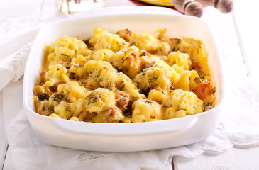 Cauliflower and zucchini cheese bake