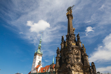 Obraz premium Town hall and Holy Trinity Column, Olomouc, Czech Republic