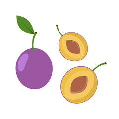 Plum and sliced plums