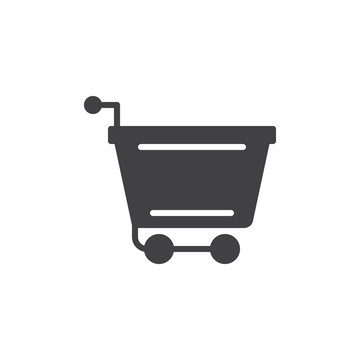 Shopping cart icon vector, filled flat sign, solid pictogram isolated on white. Symbol, logo illustration. Pixel perfect