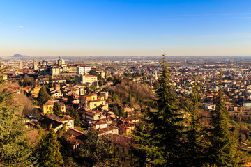colorful sunset in Bergamo