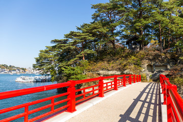 Red bridge at Matsushima Islands