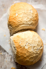 Two fresh crusty rolls 