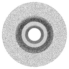 Dotwork Ring Tunnel Banner. Halftone Style Engraving Gradient Illustration. Abstract Vector Background.