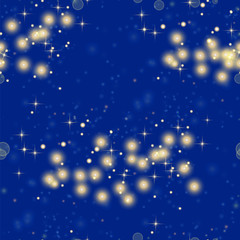 Starry Light Background. Yellow Glowing Lines. Speed Motion Effect. Sparcle Glitters