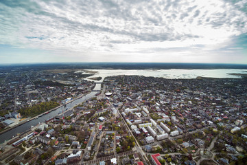 Aerial view of Liepaja city and surroundings, Latvia.