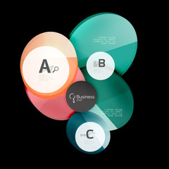 Glass color circles - infographic elements on black