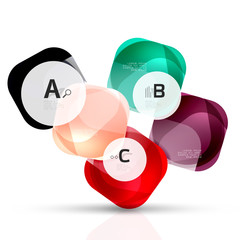 Futuristic flying squares, abstract background template