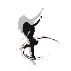 Fototapeta premium Girl, negative, abstrakcija. silhouette black.
