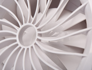 Plastic exhaust fan. Close-up.