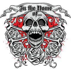 grunge skull coat of arms