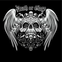 Obraz premium grunge skull coat of arms