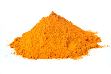 turmeric powder on white background 