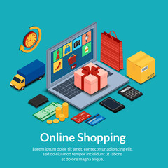 Set of online shopping icons