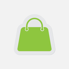 simple green icon - handbag, bag