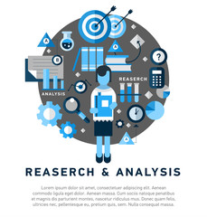 Doodle style concept of general research