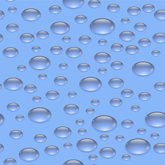 Blue Water Drop Seamless Pattern. Aqua Natural Background