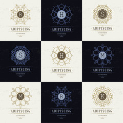 Set Luxury Logos template flourishes