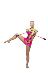 Beautiful teenage gymnast girl