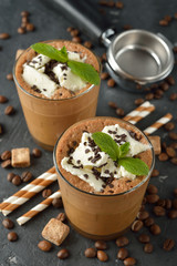Milkshake with coffee and ice cream