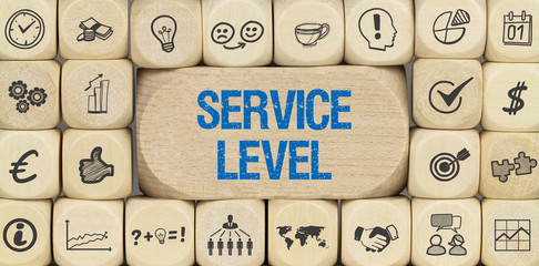 Service Level / Würfel mit Symbole