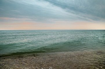 Evening shore of the Black Sea