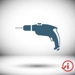 drill icon stock vector illustration flat design
