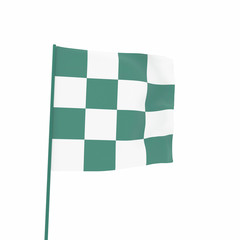 checkered sport flag isolated on white, 3d render