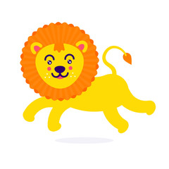 The cute lion cartoon