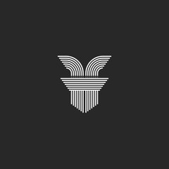 Initial letters ff logo monogram, lines shape lowercase combination two f mark modern design monogram. Business card emblem mockup. Typography design element template.