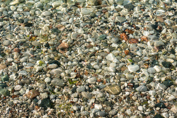 Pebbles under water